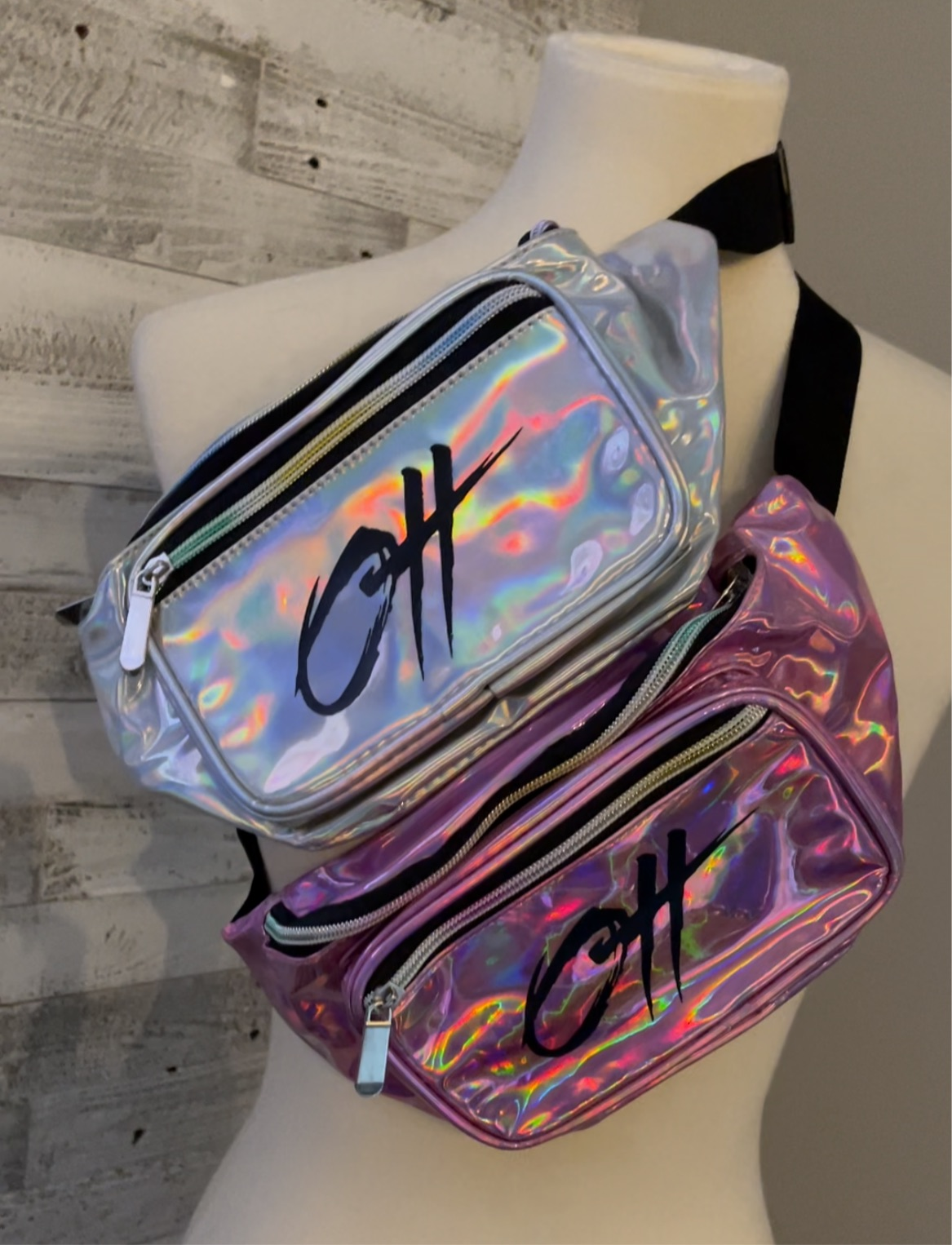 Plus Silver Holographic Bum Bag, Plus Size