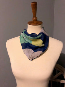 Royal Blue and Lavender Scarf Mask